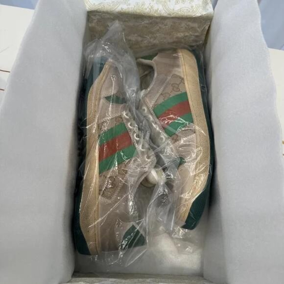 GUCCI Screener series GG enamel to do low-top fashion shoes green main image 9